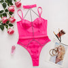 Eleganckie damskie body z łańcuszkiem Różowy