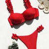 Bikini push-up z fiszbinami Czerwony