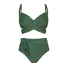 Bikini plus size z wiązaniem Zielony