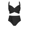 Bikini plus size z wiązaniem Czarny