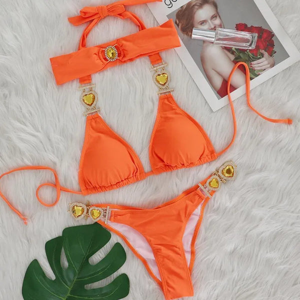 Zestaw bikini Love Shine Pomarańczowy