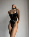 Eleganckie damskie body z łańcuszkiem