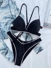 Bikini z koronką i wiązaniem