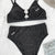 Zestaw bikini z błyszczącymi wycięciami i wysokim stanem Czarny