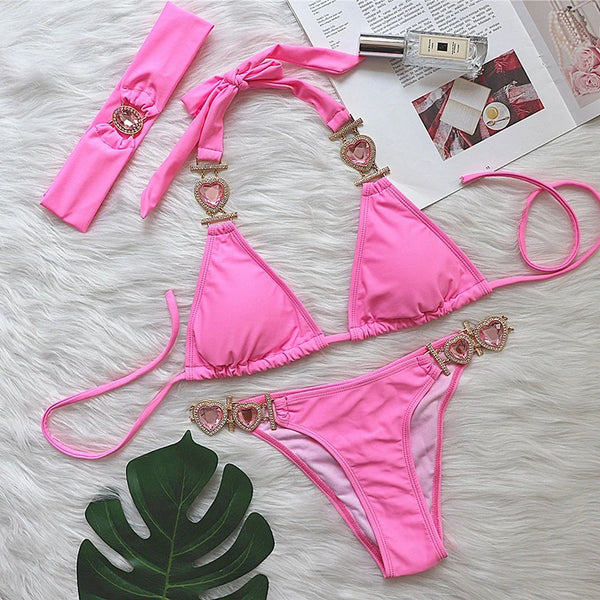 Zestaw bikini Love Shine Różowy